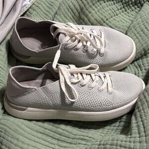 Reef Light Gray Knit Lace-Up Women’s Casual Sneakers